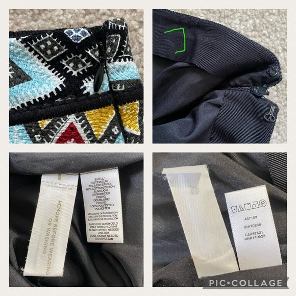 Ann Taylor LOFT 6 Multicolor Patterned Woven-Like Textured Skirt Lined - Picture 12 of 12